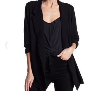 Lush Black Crepe Fabric Blazer